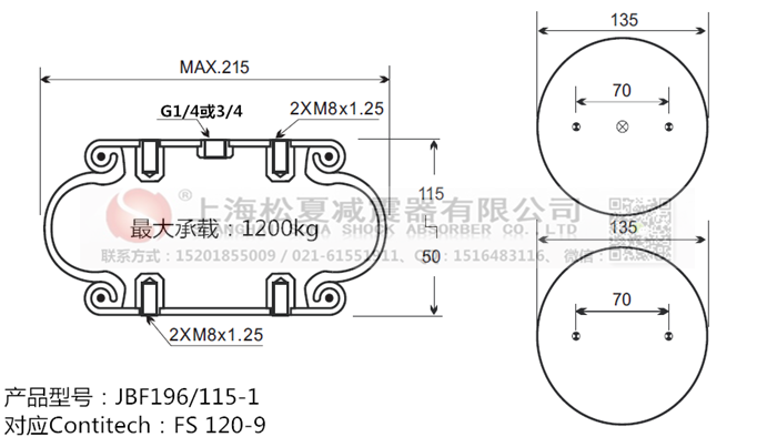 JBF196/115-1橡膠<a href='http://m.0775daolang.com/' target='_blank'><u>空氣彈簧</u></a>