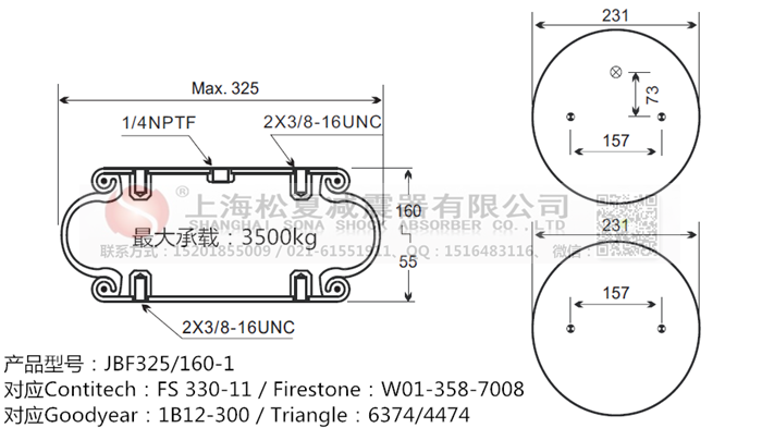 JBF325/160-1橡膠<a href='http://m.0775daolang.com/' target='_blank'><u>空氣彈簧</u></a>
