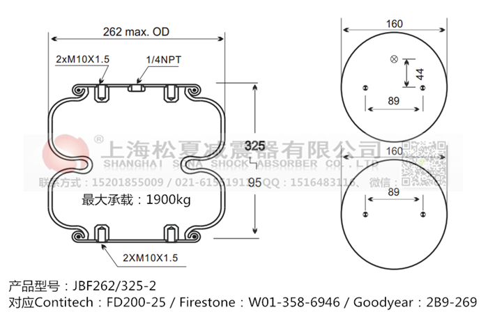 JBF262/325-2橡膠<a href='http://m.0775daolang.com/' target='_blank'><u>空氣彈簧</u></a>
