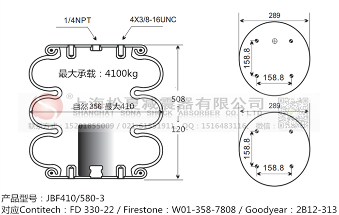 JBF410/580-3橡膠<a href='http://m.0775daolang.com/' target='_blank'><u>空氣彈簧</u></a>